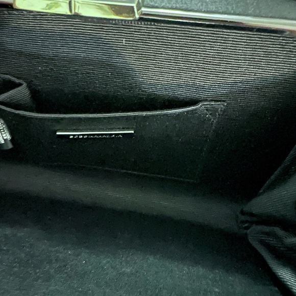 BCBGMaxAzria Sonia Crystal Mesh Satin Box Clutch Color Oil Slick - Picture 9 of 10